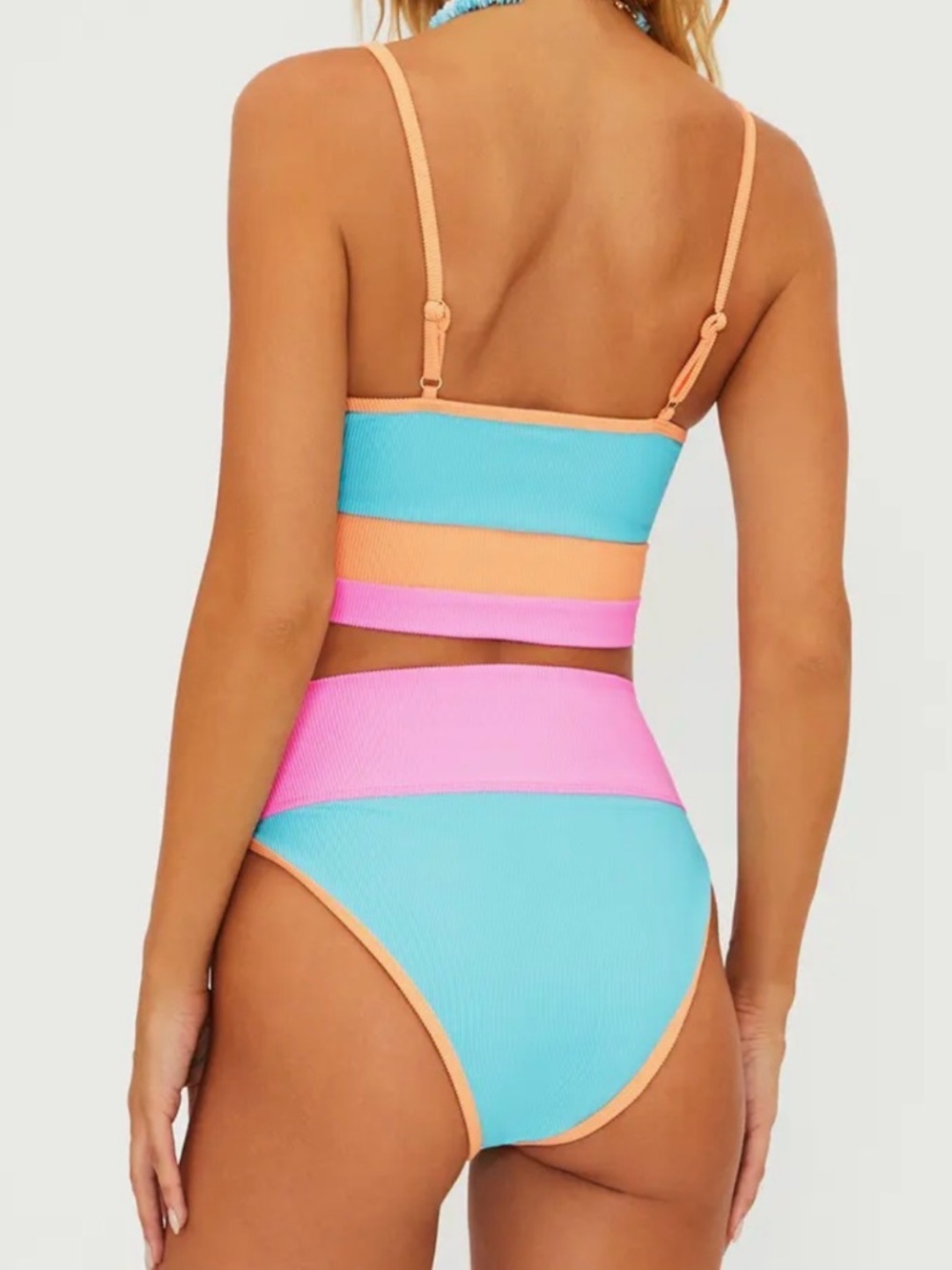 Beach Riot NEW Size M Emmy Colorblock High Waist Bikini Bottoms - Picture 2 of 9
